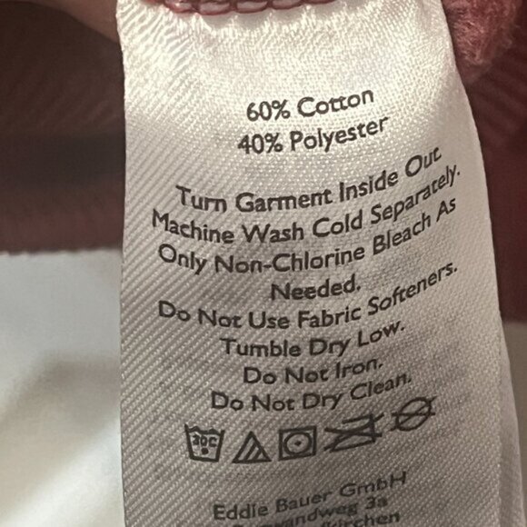 Eddie Bauer Maroon Burgundy Crewneck Sweatshirt Cozy Casual Men's Large - Picture 8 of 8